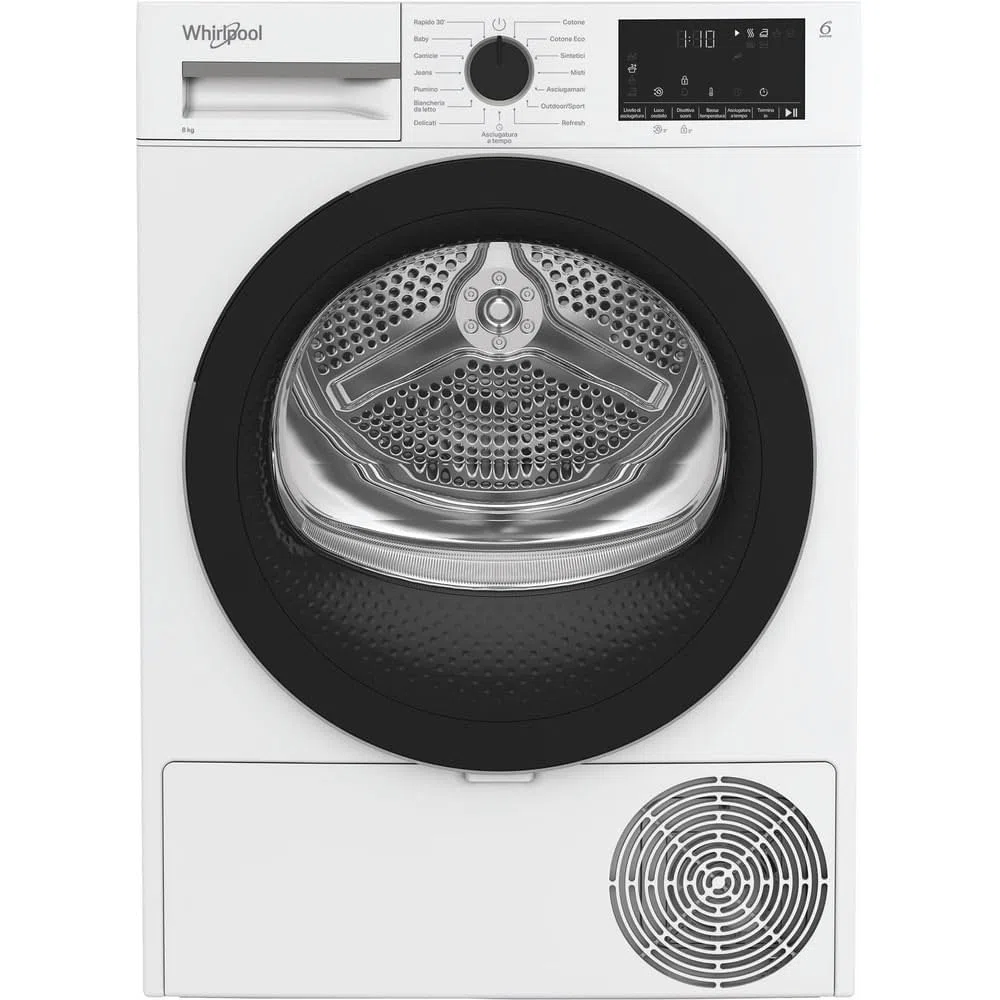 Whirlpool C WD 83M WBS IT, capacidad 8 kg, clase D, color blanco, pantalla digital XL