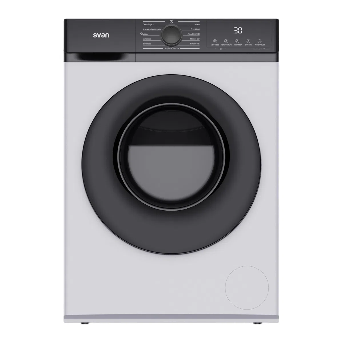 Svan Lavadora 10 Kg Carga Frontal Blanco SL10400AIDV. 1600W, 1400rpm, Motor Inverter, 11 Programas, Función Stop&Go, Tambor Diamante, Clase de Eficiencia Energética A