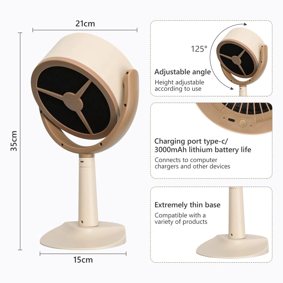 Campana Extractora de Escritorio, 2 Velocidades Mini Campana Extractora Portátil para Cocinar 2401 Mah, Prácticos Accesorios de Cocina para Fondue, Ventilación de Mesa