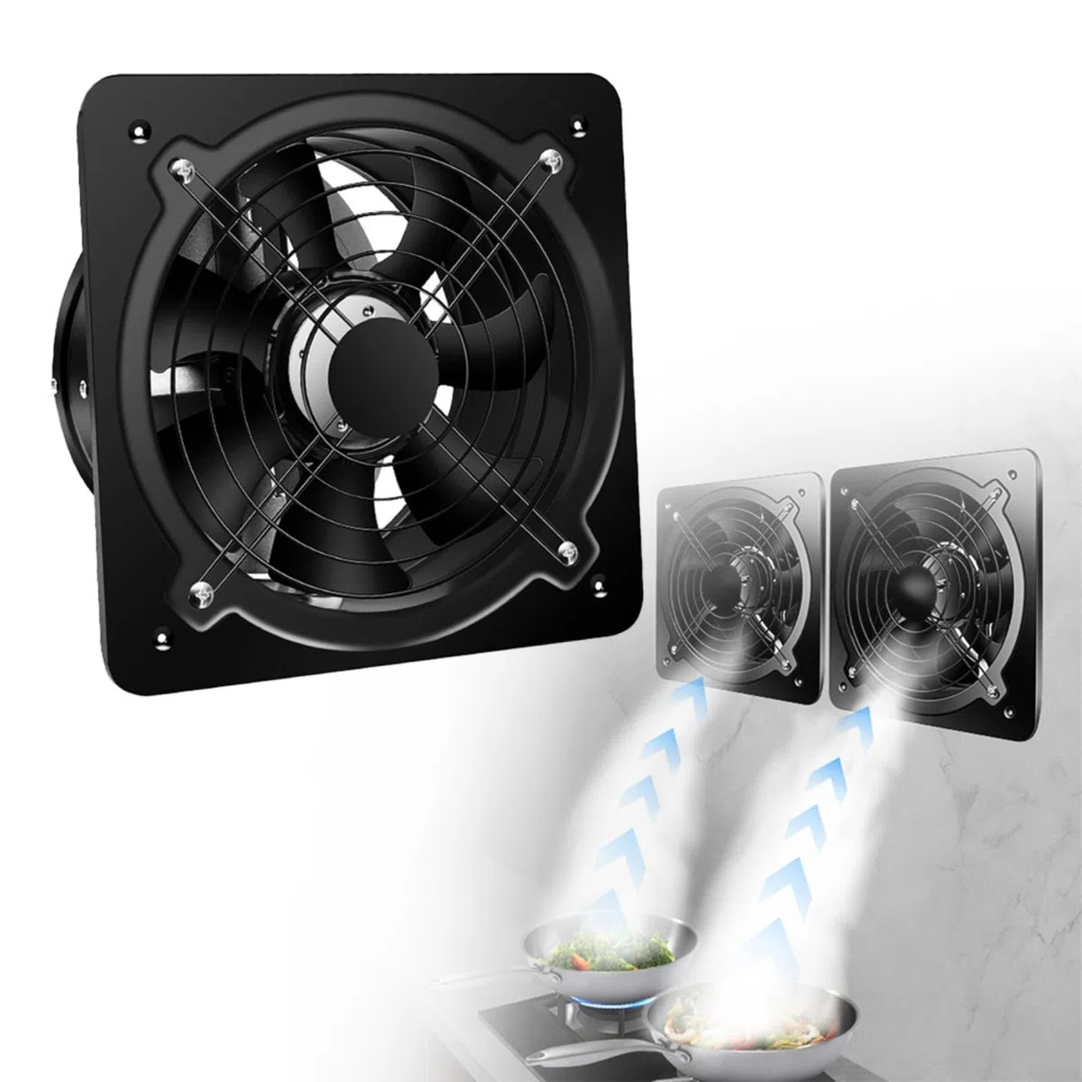 HpLive Ventilador de escape montado en la pared de 4 pulgadas, extractor de ventilación industrial, ventilador de aire de escape axial, ventilador de garaje para el hogar, cocina, baño, garaje,