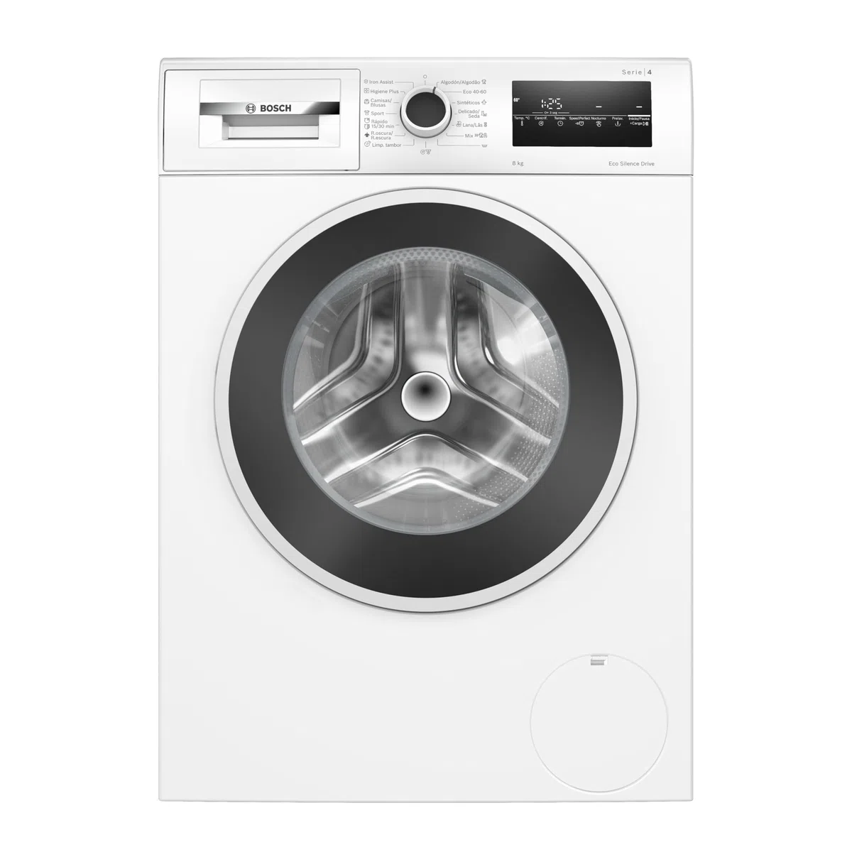 Bosch, Lavadora, Serie 4, 8 kg, Iron Assist, blanco, WAN28283ES | Planchado más fácil gracias al programa de vapor, con un motor silencioso y duradero.