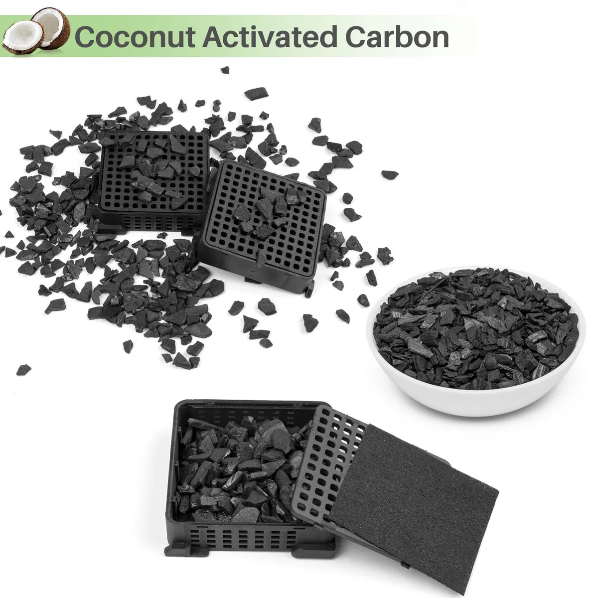 Filtro de carbón activo para frigorífico Liebherr 9096989 9882460 988246000 Fresh Air Filter para 7440021-00 con carbón activo para frigoríficos (agujero cuadrado negro, 4 unidades)