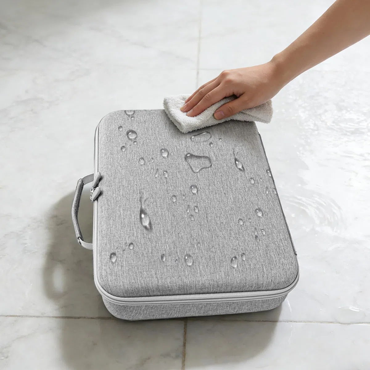 Bolsa de Almacenamiento compatible con Ecovacs Mini Robot Limpiacristales, Estuche Específico para Robots Limpiacristales (37x26x8 cm), con Cremalleras Dobles y Asas