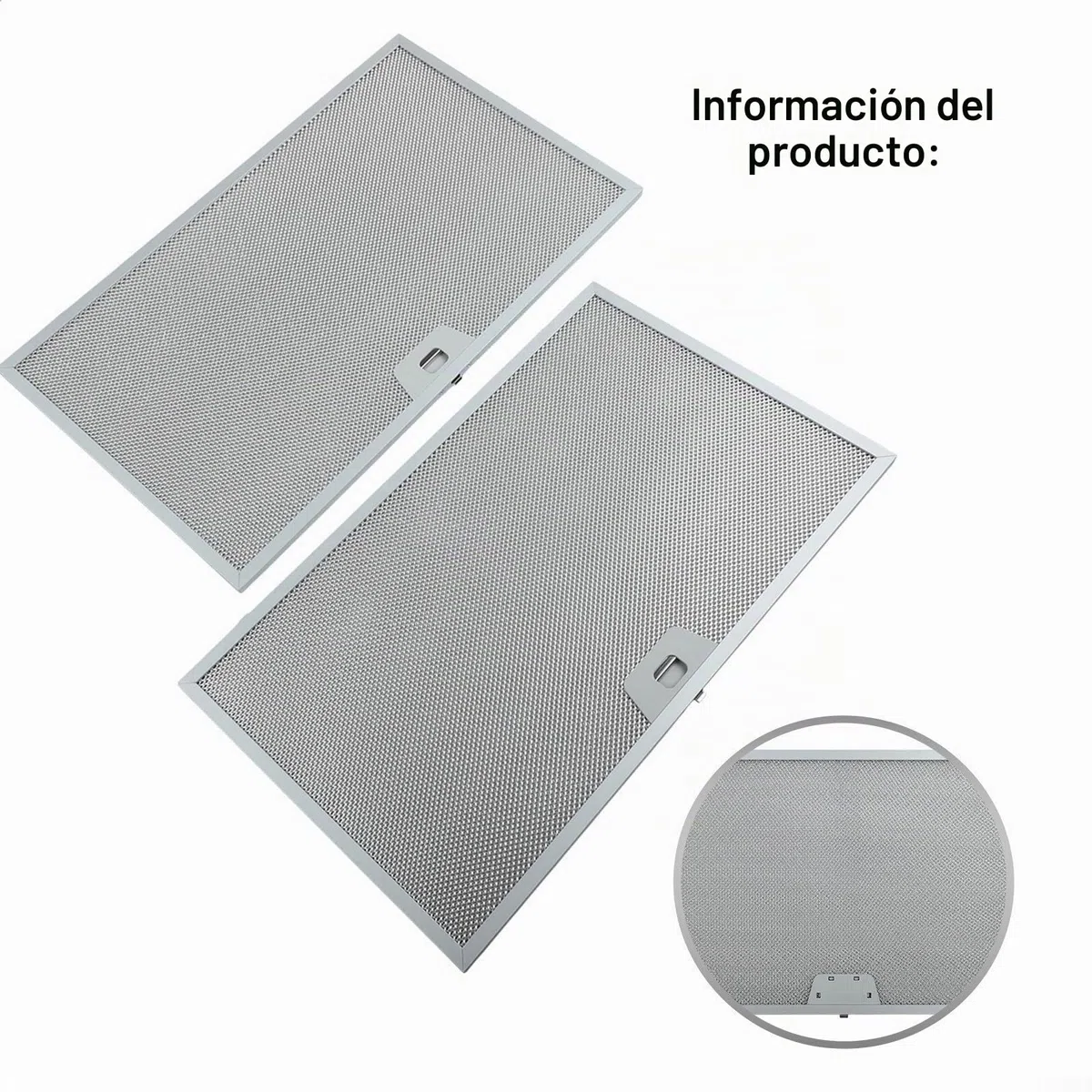 Paquete de 2 filtros para campana extractora de 506 x 300 x 9 mm, malla metálica, filtro de grasa, color plateado, 5 capas de aluminio para campanas extractoras de cocina