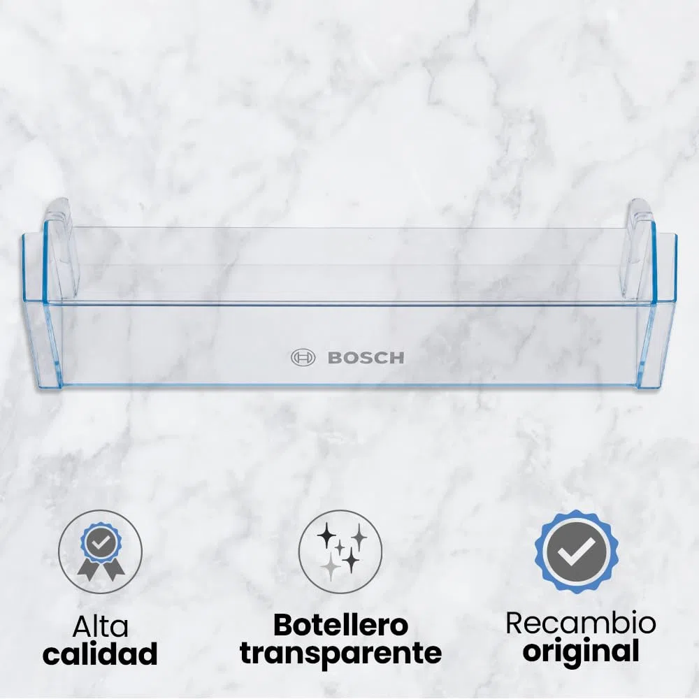 Anakel Home Recambio Estante Botellero 00709646 Compatible con Frigoríficos Bosch, Repuesto Original de Fácil Instalación | 44,2 x 12,49 x 10 cm (Sustituye a 11023872, 00746691, 00744473, 00740219)