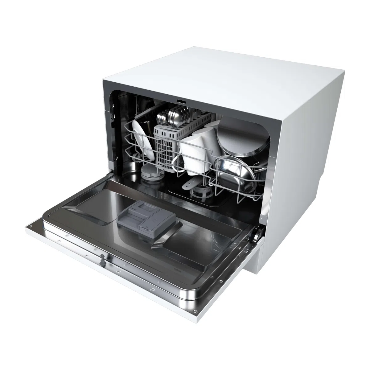 Cecotec Lavavajillas Compacto Libre Instalación 6 cubiertos Bolero Aguazero 2300. 6 Cubiertos, 8 Programas, Clase D, Colour Touch Panel, Machine Care, Delay Start, Función Pre-Wash, Dry+, Germ Shield