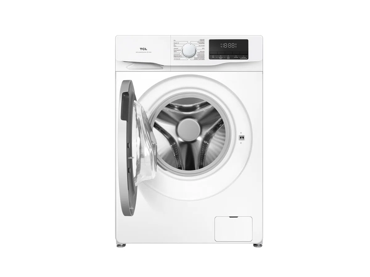 6 kg Lavadora de carga frontal Clase A de 1000 rpm con diseño ultra delgado de 455 mm, motor Inverter BLDC, lavado rápido de 15 min y vapor antibacterias