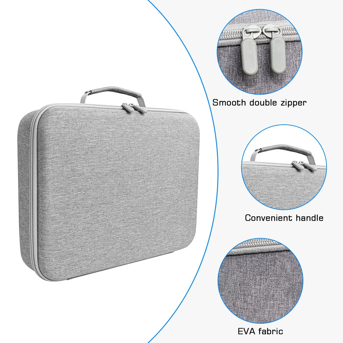 Bolsa de Almacenamiento compatible con Ecovacs Mini Robot Limpiacristales, Estuche Específico para Robots Limpiacristales (37x26x8 cm), con Cremalleras Dobles y Asas