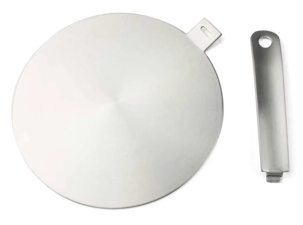 Adaptador de inducción, disco convertidor de placa de cocción de inducción, placa de difusión de calor, con asa y base separables (24 cm)