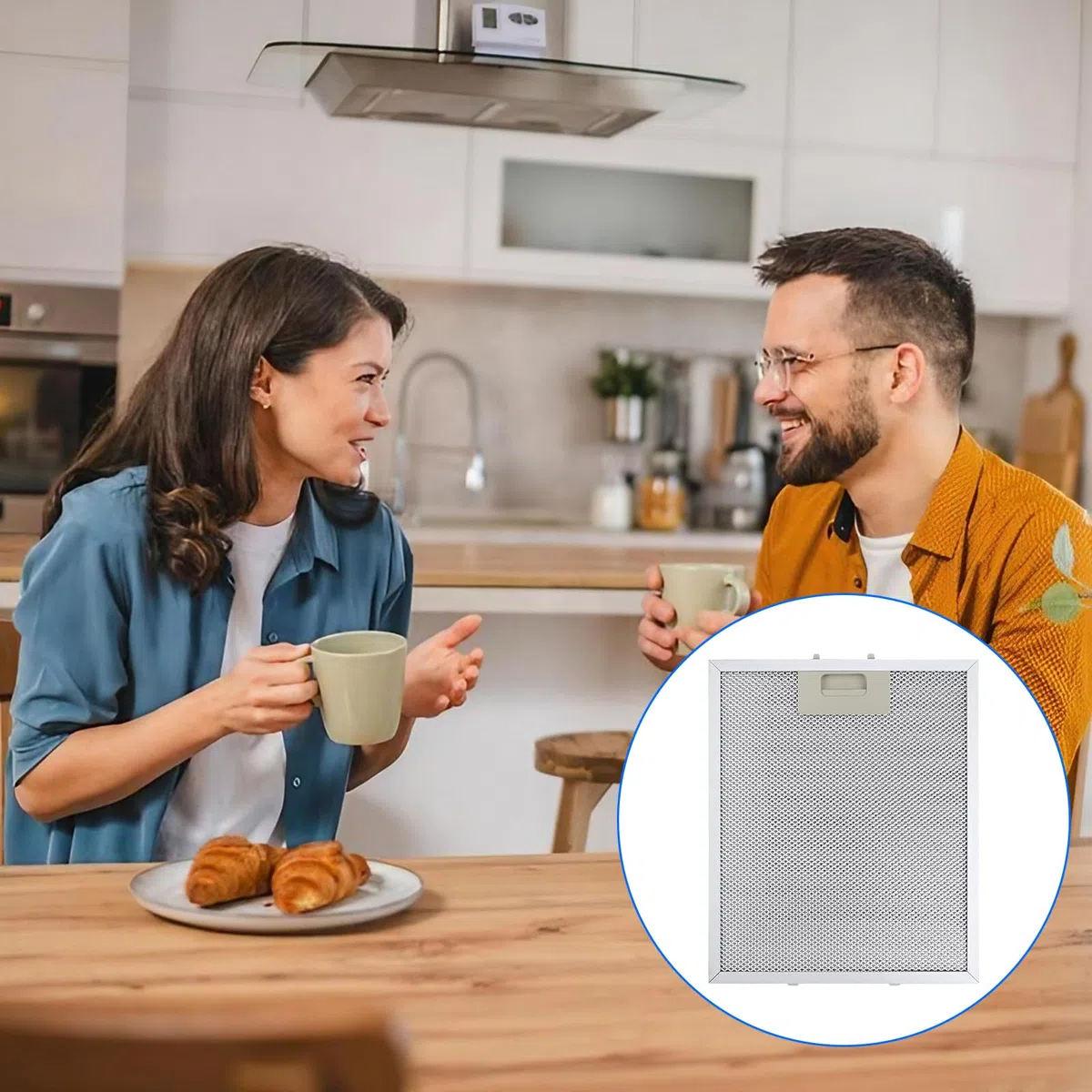 2 Piezas 340 x 280mm Filtro Campana Cxtractora AEG Blanco Alta Capacidad de Almacenamiento de Aceite Resistente a Altas Temperaturas - Repuesto de 5 Capas