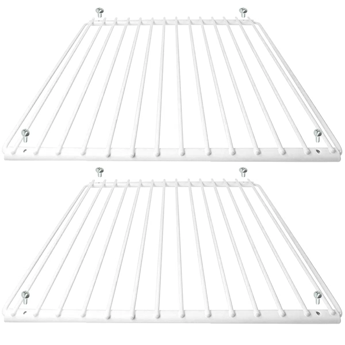 SPARES2GO Universales Ajustables Extensibles Refrigerador Congelador Estantes (Paquete de 2, Recubiertos de Plástico Blanco)