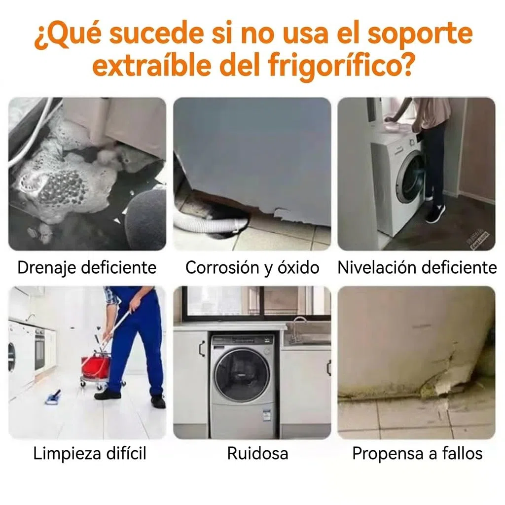 Base Lavadora EXTRA FUERTE, Base para Lavadora con 8 Patas Regulables, Soporte para Electrodomésticos Pesados, Carga 450 kg [Clase de eficiencia energética A+++]