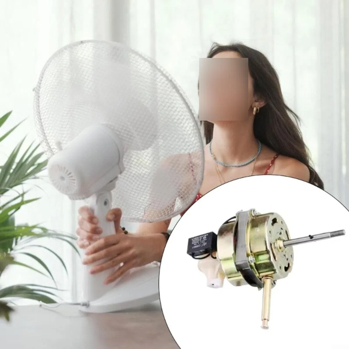 Motor de ventilador para ventiladores de mesa y piso, con 3 niveles de velocidad para ventiladores de suelo de mesa, silencioso y potente, hecho de cobre