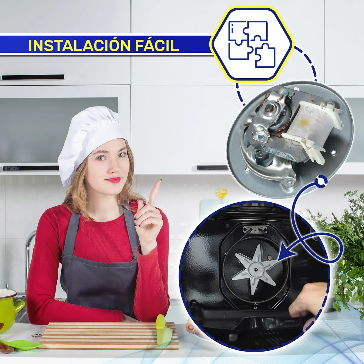 Motor Ventilador Horno de Aire Caliente 25W 220/240V 50/60Hz con Código Original C00230134 para Indesit para Hotpoint 482000062496 para Whirlpool - MADE IN EU - Garantía de 10 Años - MONTERAL