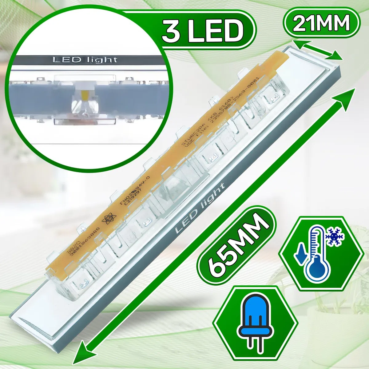 Placa de LED Luminosa para Frigorifico Combi con Código Original 10003924 10024820 00628627 628627 para Bosch para Siemens - MADE IN GERMANY - ONIX TECH