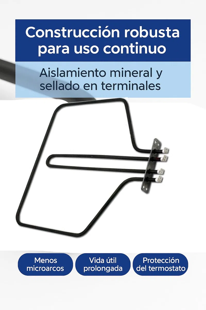 RECAMBIOS DREYMA Resistencia Solera Horno 83040745 Compatible con Teka Balay Fagor 1198W 220V Repuesto Base Calor Inferior Montaje Rapido Placa Fijacion Conectores Faston y Reparar Cocina