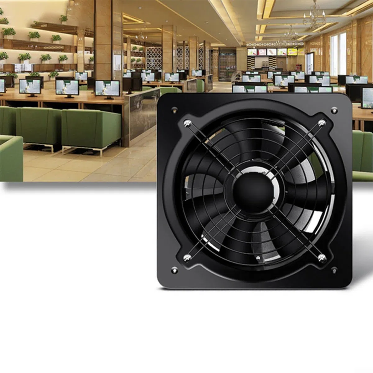 HpLive Ventilador de escape montado en la pared de 4 pulgadas, extractor de ventilación industrial, ventilador de aire de escape axial, ventilador de garaje para el hogar, cocina, baño, garaje,