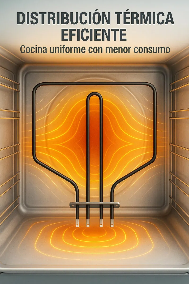 RECAMBIOS DREYMA Resistencia Solera Horno 83040745 Compatible con Teka Balay Fagor 1198W 220V Repuesto Base Calor Inferior Montaje Rapido Placa Fijacion Conectores Faston y Reparar Cocina