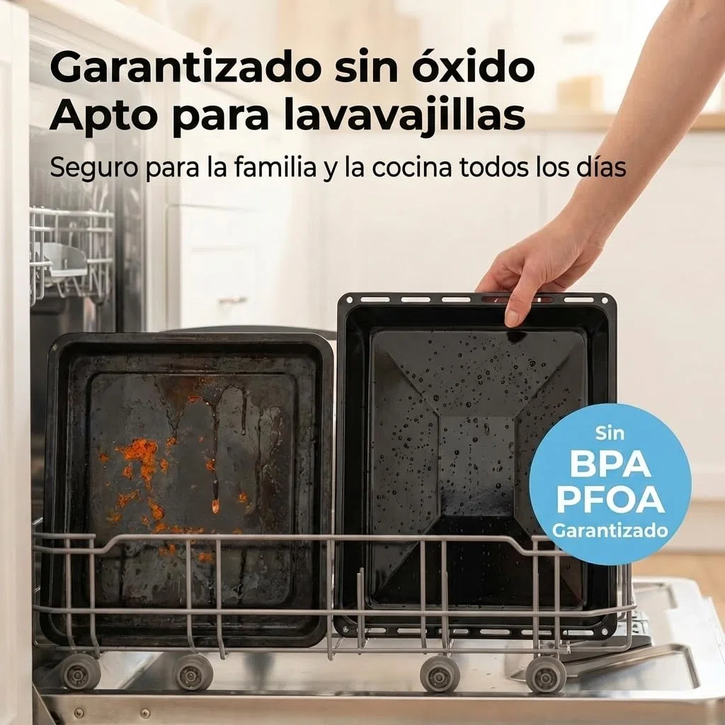 ICQN Bandeja Esmaltada para Horno 46x37x3 cm, Compatible con TEKA y Bosch
