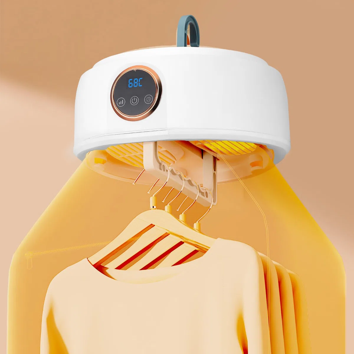 Secadora de ropa portátil pequeña, mini eléctrica con temporizador/esterilización UV/apagado automático, secado de ciclo de 360 grados, secador de aire caliente para dormitorio, apartamentos, hoteles
