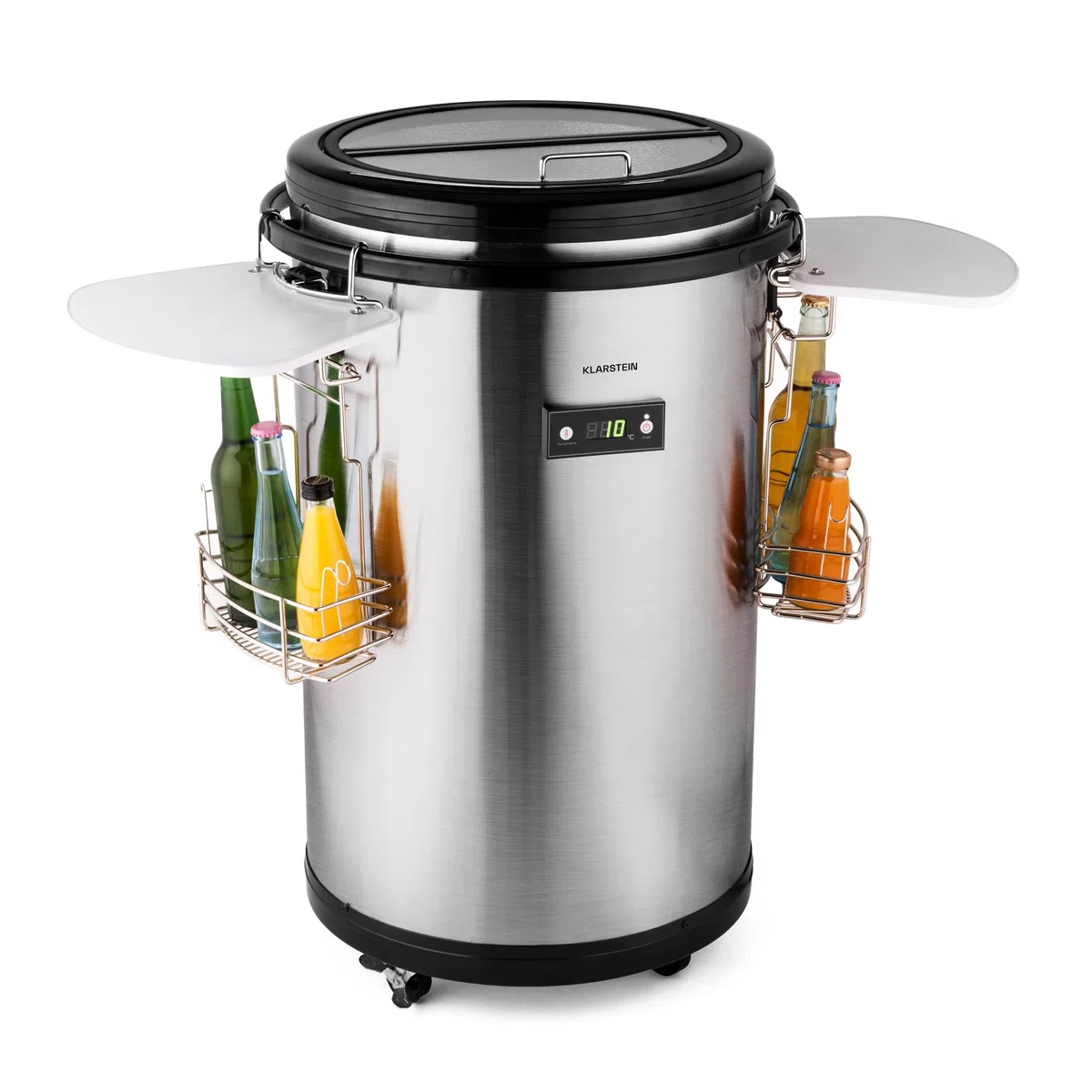 Klarstein Mr. Barbot - Enfriador de bebidas (Independiente, Negro, Acero inoxidable, F, 0-16 °C, Arriba)