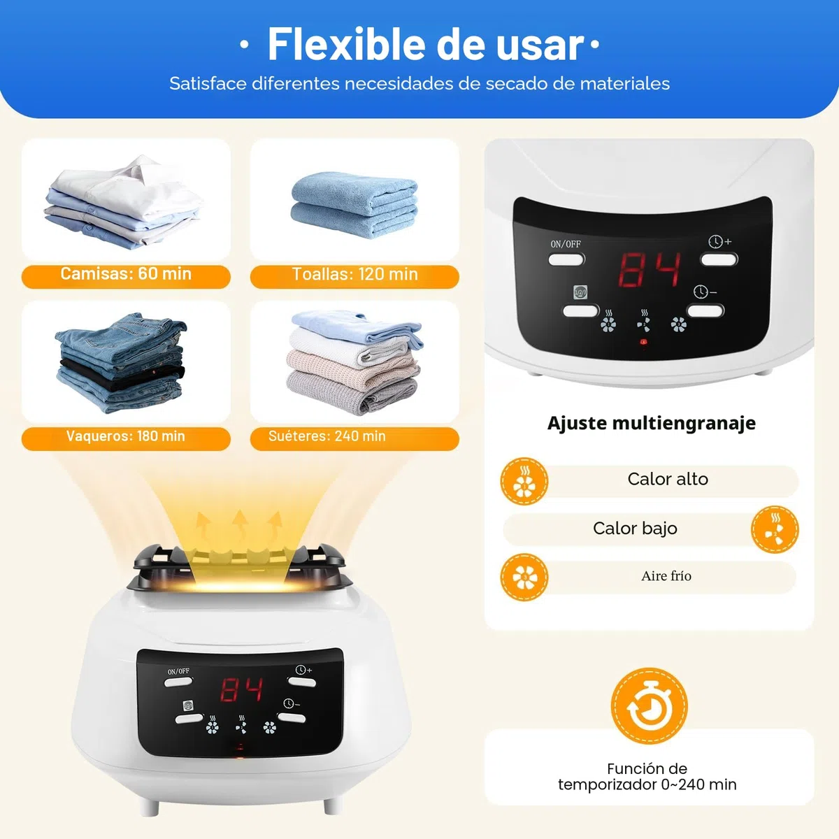 Secadora eléctrica, 1500 W, portátil, con mando a distancia, 30 kg, armario de secado doble, ahorro de energía, gran capacidad, plegable