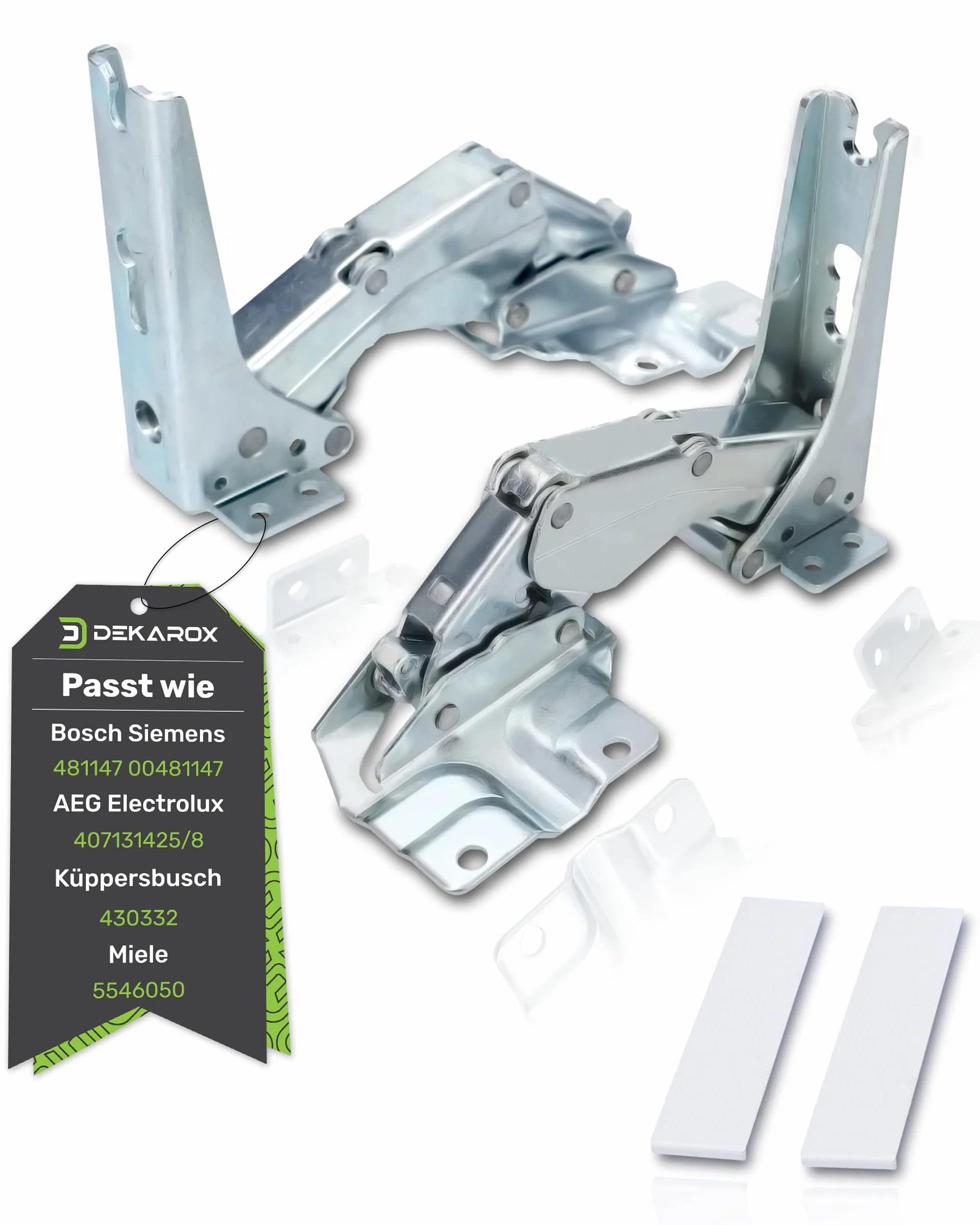 Juego de bisagras de puerta para Bosch Siemens 481147 00481147 para Electrolux AEG 4071314258 para Küppersbusch 430332 para Miele 5546050 para frigorífico y congelador
