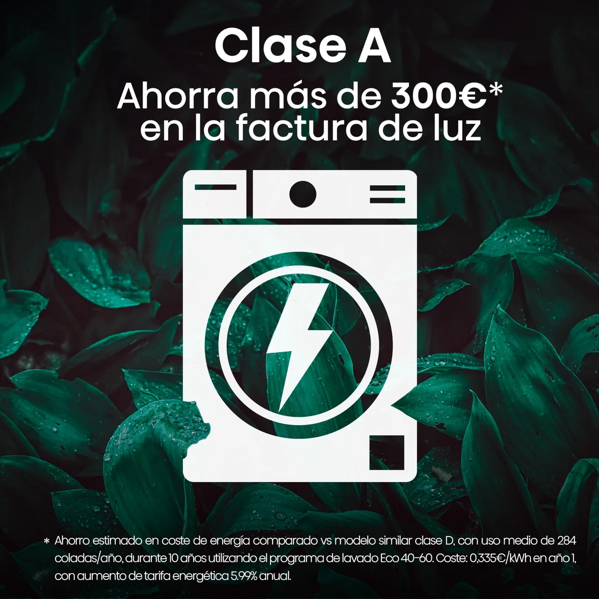 Hisense WFQE8014EVJM Lavadora 8 Kg, 1400 rpm, 15 Programas Automáticos, Vapor, Motor Inverter, Clase Eficiencia Lavado A, Pantalla LED, Programa Rápido, PureJet, Blanco