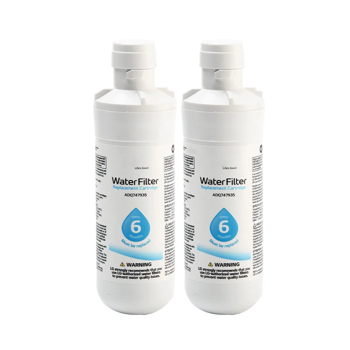 2pcs LT1000P filtro de agua del refrigerador, reemplazable hogar refrigerador filtro de agua para Kenmore9980, blanco