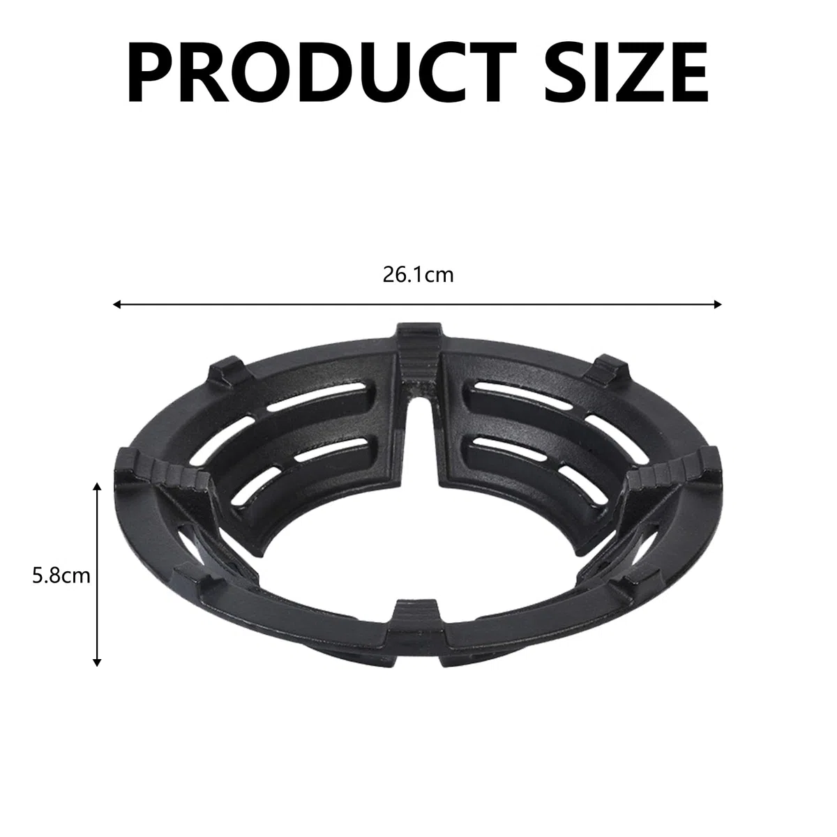 Soporte Cocina Gas Rejilla Placas, Wok Ring oporte para Cocina de gas Soporte Universal de Hierro Fundidopara Cafetera Moka Sartén Ollas Cafeteras Horno (1 Pcs)
