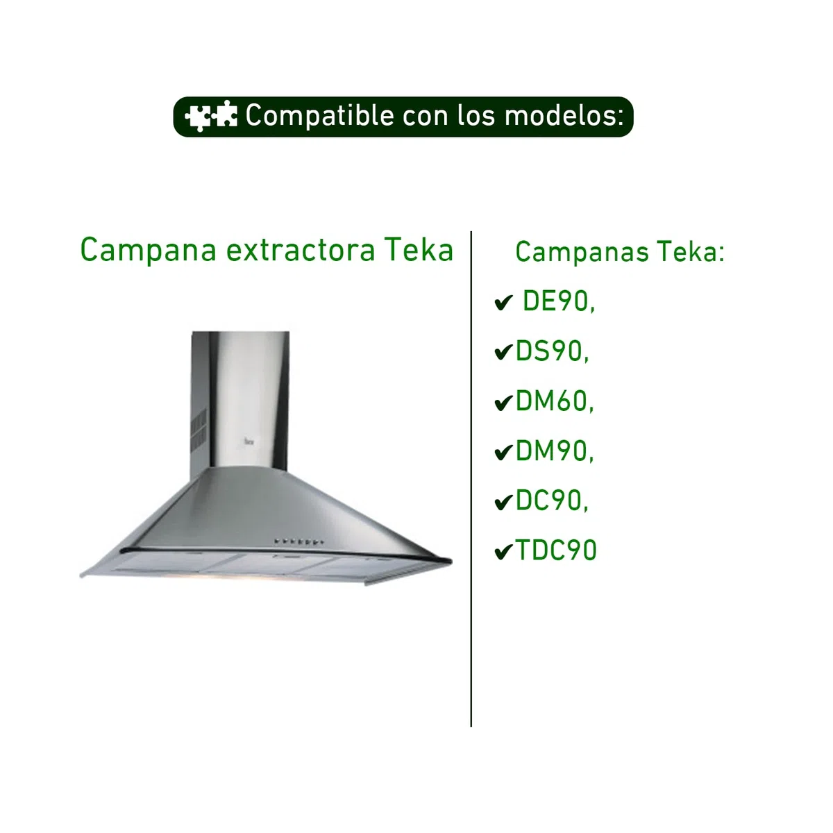 ELECTROTODO Filtros (3) compatible con campana TEKA 26 x 32 cm. (DE90) SOLO VÁLIDO PARA ESA MARCA Y MODELO