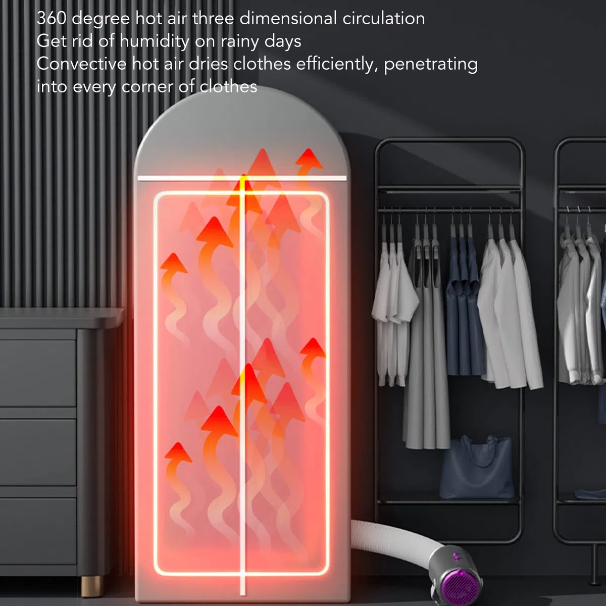 Focket Secadora de Ropa Portátil Para Apartamentos y Viajes - Mini Máquina Electrostática Con Cubierta de Tela, Para Calcetines, Tanque, Mascota - Enchufe UE 220V