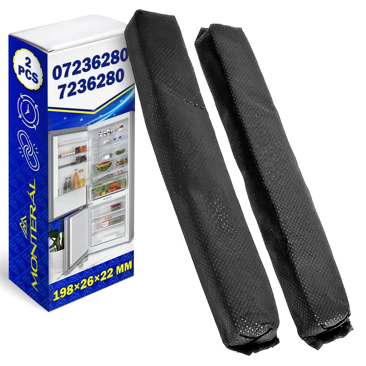 2 Piezas Filtro Carbon Activo para Frigorífico con Código Original 07236280 7236280 para Miele - MONTERAL