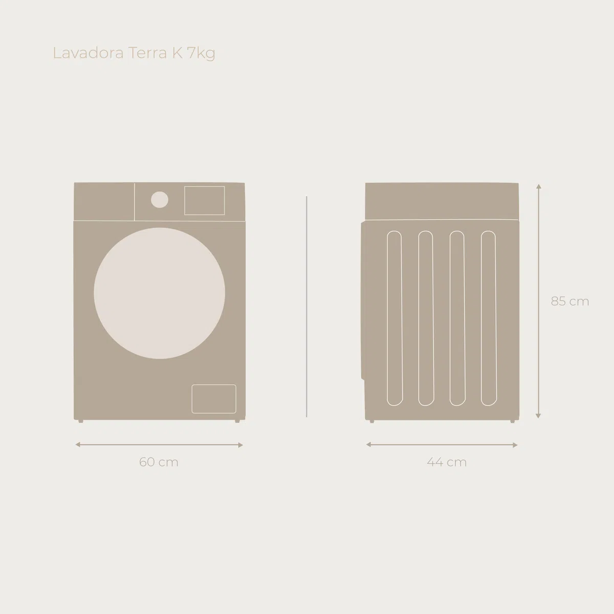 EVVO Lavadora Carga Frontal TERRA K7 - Lavadora Eficiencia Energética A, Motor eDRIVE Inverter, Función Vapor, 1000-1200 RPM, 16 Programas, Lavado Rápido, Limpieza de Tambor, Fondo Estrecho 44 cm